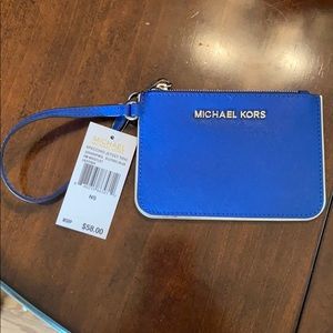 Michael Kors wristlet wallet pouch Blue